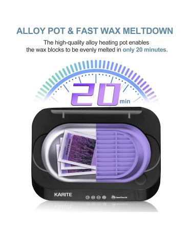 KARITE Paraffin Wax Machine for Hands and Feet | Auto Open Lid | Arthritis Paraffin Bath | Fast 20Min Meltdown | Precision Temp Control | 4500ml Warmer with 8Pack Refills - Black - Buy Online on GoSupps.com