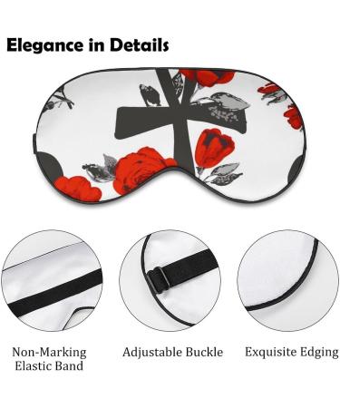 Ankh and Red Roses Sleep Mask - Adjustable Strap Eye Cover for Sleeping, Blocking Light - Men and Women - Ideal for Night, Travel, Nap - Buy Online on GoSupps.com