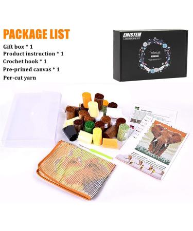 EMISTEM Latch Hook Kit for Adults & Kids - DIY Crochet Rug Making Kit with Printed Canvas - Dog in Flowers Design - Gift Packaging Included (15x21) - Buy Online on GoSupps.com