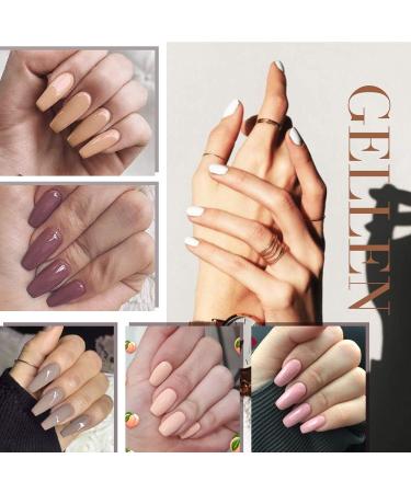 Gellen Gel Nail Polish Kit with U V LED Light 72W Nail Dryer 12 Gel Nail Colors No Wipe Top Base Coat Nail Art Decorations Manicure Tools All-In-One Manicure Kit Classic Nudes Nude Pink - Buy Online on GoSupps.com