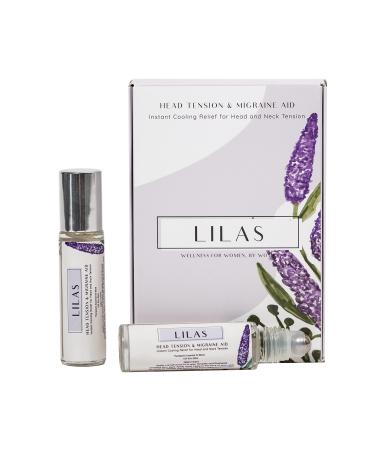 LILAS Migraine  Head and Neck Tension Relief Stick - Headache Relief Roll-on Oil with Peppermint and Lavender Essential Oils. Essential Oil Therapy for Soothing Migraine Relief