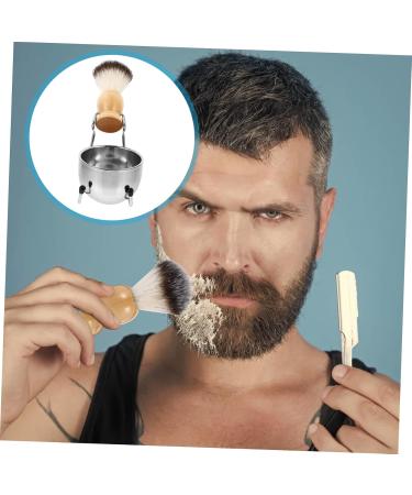 Fomiyes Stainless Steel Men's Shaving Set - Brush Frame Soap Bowl & Travel Kit for Beard Care - Buy Online on GoSupps.com