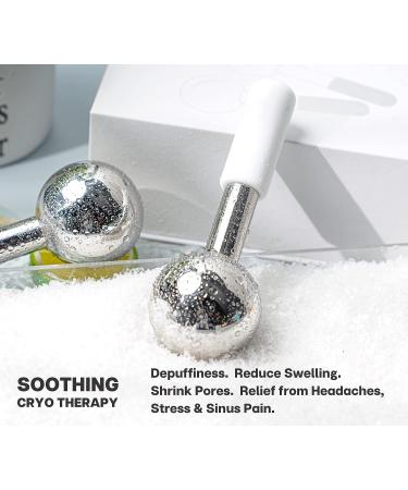 VRAIKO ICE Globes for Facials & Gua Sha Set - Facial Tools with Unbreakable Steel for Face, Cooling Rollers for Dark Circles & Puffiness - Lymphatic Drainage Massager - Buy Online on GoSupps.com