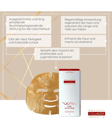 Natural Collages Inventia Collagen Face Mask with Colloidal Gold | Moisturizing Complexion Booster (3 Pieces) - International Shipping Available - Buy Online on GoSupps.com