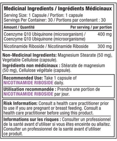 Nicotinamide Riboside | NAD+ Vitamin B3 Supplement | 300mg Nicotinamide Riboside (Vitamin B3) & 400mg Coenzyme Q10 Ubiquinone (CoQ10) Supports Cellular Repair Anti-Aging & Increased NAD+ | 30 Capsules (Pack of 1) 30 count (Pack of 1) - Buy Online on GoSupps.com