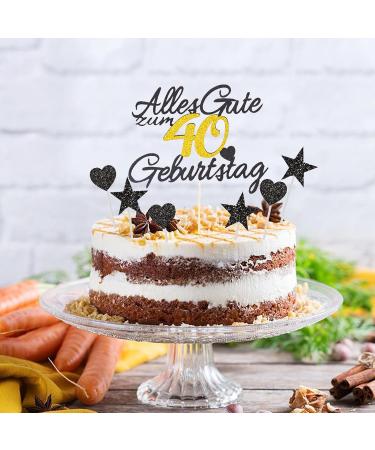Shop 11 Piece Gold Rock Cake Decoration Set for 40th Birthday - Perfect for Men & Women | Happy 40th Birthday Cake Topper & Tortendeko - Buy Online on GoSupps.com