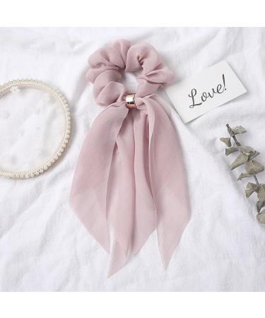 Massmot Hair Scarf for Women Hair Bow Ties for Girls Ribbon Hair Scrunchies Hair Bobbles Bands Chiffon Bow Scrunchies Stretch Hair Ties Lace Headbands Ponytail Miss Double Layer (Blue) - Buy Online on GoSupps.com