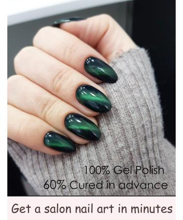 TrueShei Green Cat Eye UV Gel Nail Foils | 23 PCS Self-Adhesive Nail Stickers | Gellack Wraps for Stunning Nail Art - Buy Online on GoSupps.com