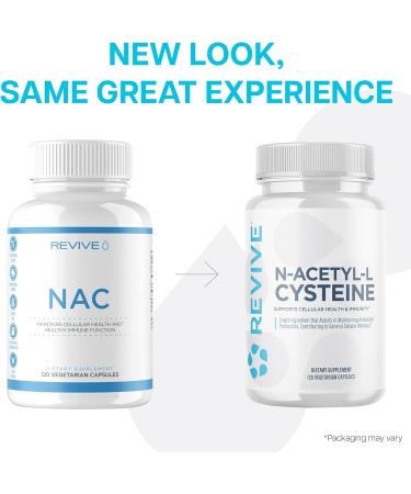 Revive MD NAC Supplement for Men & Women - N-Acetyl Cysteine Supports Respiratory Cardiovascular & Cellular Health - Antioxidant & Immune Support (120 Capsules 60 Servings) - Buy Online on GoSupps.com