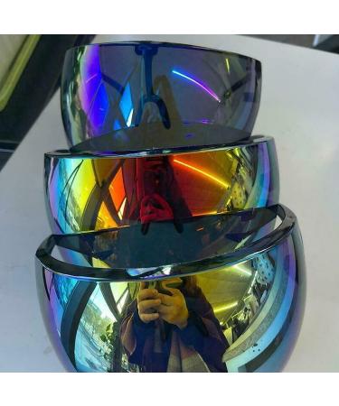 Meeyeet Oversized Polarized Full Face Shield Sunglasses with Detachable Nose Pads - Multi-Color Visor Cover for Outdoor (C) - Buy Online on GoSupps.com