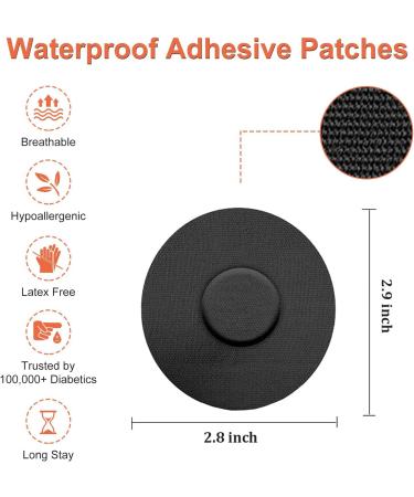 30 PCS Waterproof Sensor Covers for Freestyle Libre - Sweatproof Adhesive Patches for CGM Protection (Black) - No Glue in Center - Buy Online on GoSupps.com
