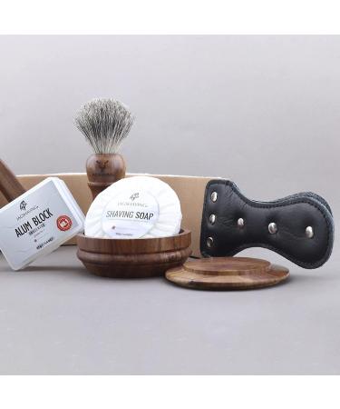 JAG Shaving Shial Set | 6-Piece Luxury Shaving Brush & Razor Set for Precision Shaving - Includes Shaving Soap Bowl Alum Block & Leather Case - Buy Online on GoSupps.com