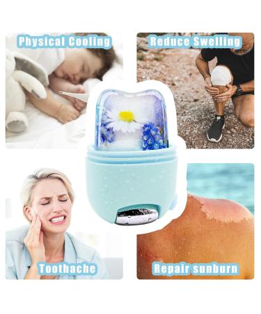 EDSONWADE Ice Roller for Face and Eyes - Natural Skin Tightening Tool with Silicone Molder - Reduce Eye Bags and Enhance Elasticity - Cryotherapy Beauty Treatment in Blue - Buy Online on GoSupps.com