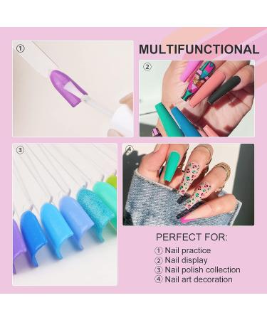 Saviland 150 PCS Nail Swatch Sticks with Ring - Square-Shaped Fan Nail Polish Display for Salon and Home DIY - Buy Online on GoSupps.com