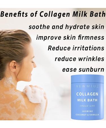 Coconut Collagen Milk Bath Soak Powder - Vanilla Jasmine Luxury Spa Bubble Bath Salts for Women | Moisturizing & Relaxing Mother's Birthday & Christmas Gifts - Buy Online on GoSupps.com
