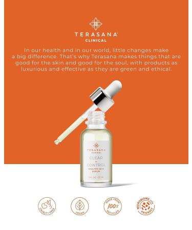 Terasana Clinical Clear + Control Face Serum | All-Natural Vegan Spot Treatment (1 FL OZ) - Buy Online on GoSupps.com
