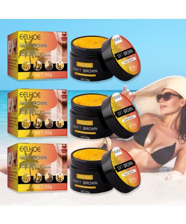 EELHOE Tanning Gel  3PCS Intensive Tanning Luxe Gel  Soft Brown Tanning Gel  Tanning Accelerator Cream for Sunbeds & Outdoor Sun (Tanning Gel)
