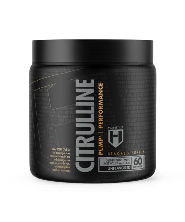 HOSSTILE Citrulline Fermented L-Citrulline Powder Nitric Oxide Pre Workout Supplement for Enhanced Blood Flow & Muscle Pumps Vegan Unflavored 60 Servings