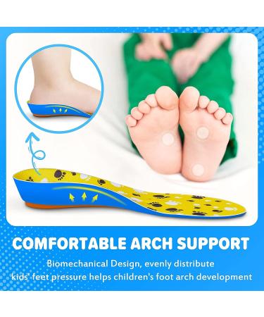Kids Arch Support Insoles for Flat Feet & Plantar Fasciitis - Orthotic Inserts for Children - XL Size - Brown Gel Shoe Inserts for Heel Pain & Fallen Arches - Buy Online on GoSupps.com