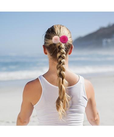 4 Pairs Fur Hair Bobbles for Girls Cute Hair Ties with Fur Ball Elastic Ponytail Holders Hair Band for Girls Hair Accessories - Buy Online on GoSupps.com
