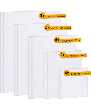 Fixwal 18 Pack Canvas Boards | Multi Pack for Painting Art | 4x4 to 11x14 Inches | 3mm Thickness | Acrylic Pouring & Oil Paint | Value Set - Buy Online on GoSupps.com