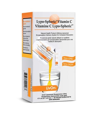 Lypo Spheric Vitamin C 1 Carton (30 Packets) 1 000 mg Vitamin C & 1 000 mg Essential Phospholipids Per Packet Liposome Encapsulated for Improved Absorption 100% Non GMO 30 count (Pack of 1)