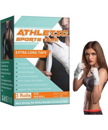 Bandage Tape Wrap | Kinesiology Tape for Sports Athletes | 1.5inchx45ft Cotton Elastic Athletic Tape Latex Water Resistant Blister Prevention Tape - Buy Online on GoSupps.com