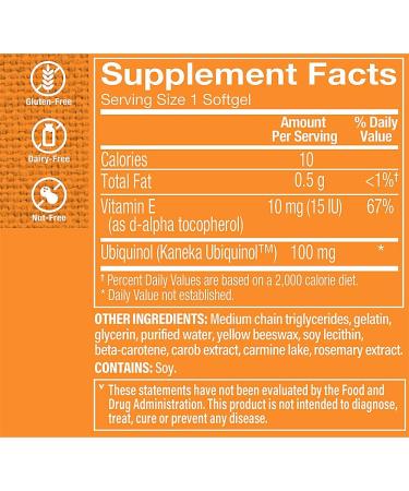 Buy Ubiquinol CoQ-10 100mg - Supports Heart Health & Energy | The Vitamin Shoppe - 60 Essential Antioxidant Softgels - Buy Online on GoSupps.com