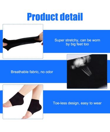 PetGlimmer 4 Pairs Moisturizing Heel Socks Gel Heel Socks Reusable Toeless Spa Socks for Women Gel Heel Socks Soft Breathable Ventilate Heel Open Toe for Dry Hard Chapped Skin - Buy Online on GoSupps.com