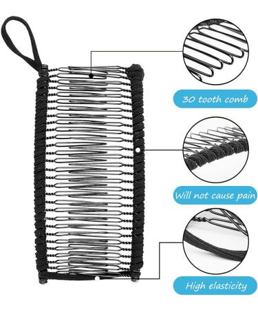 DHWEKU 2 Pieces Non-Slip Hair Clips Vintage Banana Hair Clips Stretchy Hair Accessories 30 Tooth Banana Comb Clips for Thick Wavy Kinky Natural Curly Hair (Black/Pink) - Buy Online on GoSupps.com
