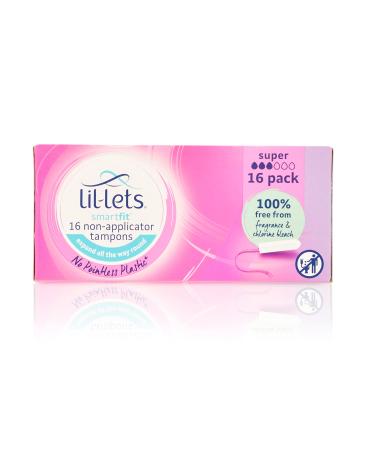 Lil-Lets Smartfit 16 Non-Applicator Tampons Super 16 Count (Pack of 1) 16 Count (Pack of 1) Single