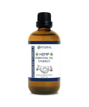Hemp Essential Oil Blend - Hemp 100% Pure undiluted Essential Oils of: Clove Bud Lemon Cinnamon Bark Peppermint Eucalyptus Rosemary Thyme (4oz) 4 Thieves 4 Fl Oz (Pack of 1)