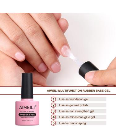 AIMEILI 5-in-1 Rubber Base Gel Sheer Color Polish - (580) 10ml - Buy Online on GoSupps.com