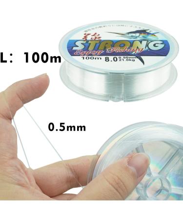 100 Meters Clear Monofilament Fishing Line | 0.5mm Strong Nylon Tension Wire | International Shipping Available - Buy Online on GoSupps.com