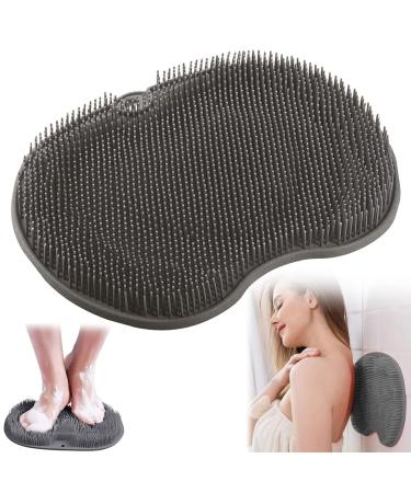Slip-proof silicone massage pad foot brush W scher Massager shower shower foot massager scrubber silicone-shower foot scrubber massage cleaner with non-slip suction cups (gray)