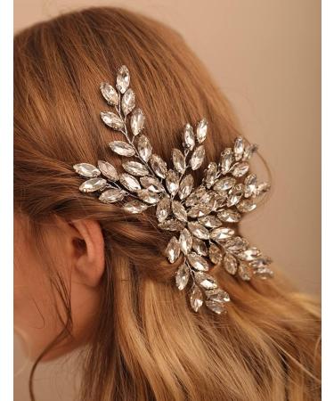 Deniferymakeup Bride Wedding Hair Combs Silver Rhinestone Headpiece Rhinestone Bridal Hair Accessories for Women and Girls (Silver) - Buy Online on GoSupps.com