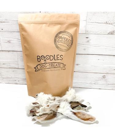 18-22 Piece | Natural Dried Rabbit Ears with Fur Dog Treats | High Protein Low Fat | 100% EU Produce | Gluten Free Whole Rabbit Ear Chew 300g