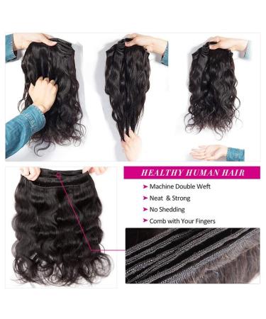 Relena Body Wave Human Hair Bundles with Frontal - 26 28 30 inches + 18 Free Part Closure | 100% Unprocessed Brazilian Virgin Hair Weave - Buy Online on GoSupps.com