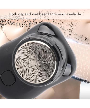 Mini Portable Electric Beard Trimmer Automatic Trimming Facial Use Hair Removal with Stainless Steel Mesh Suitable for Travel (Black) - Buy Online on GoSupps.com