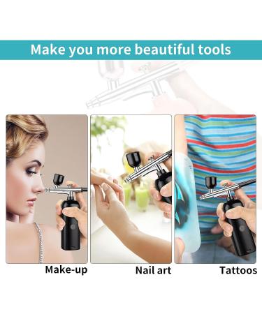 TIQTAK Cordless Airbrush Kit - Portable Makeup & Nail Art Tool for Model Coloring, Cake Decoration, Tattoo & Barber - Black - Buy Online on GoSupps.com