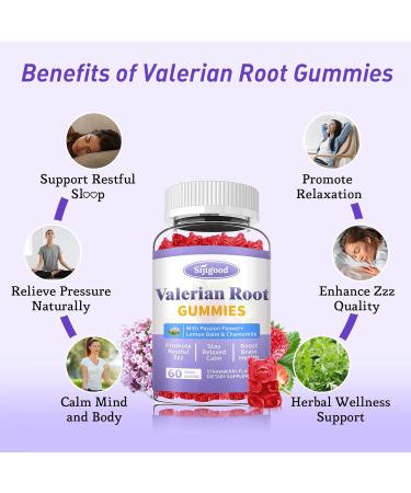 2 Pack Valerian Root Gummies Organic, Valerian Root Supplement for Zzz, Relaxation & Calm, Natural Herbal Supplement for Men & Women, Melatonin Free, Vegan, Non-GMO, Strawberry Flavor, 120 Count 60 Count (Pack of 2) - Buy Online on GoSupps.com