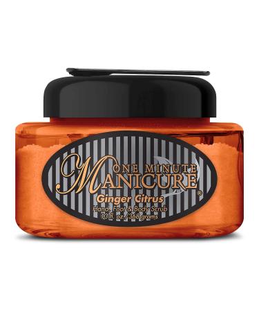 One Minute Manicure Moisturizing Salt Scrub 13 oz Professionally Formulated To Exfoliate Recondition & Moisturize Skin Enhanced With Botanical Oils & Natural Sea Salts (Ginger Citrus)
