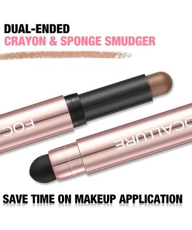 FOCALLURE No Crease Eyeshadow Stick - Matte & Shimmer Creamy Eye Shadow Pencil | Waterproof, Smudge-proof with Built-in Smudger - HICKORY 05 - Buy Online on GoSupps.com