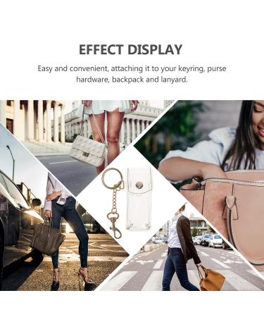 FOMIYES Chapstick Keychain Holder - Clear Lip Balm Sleeve for Women & Girls | Lipstick Case with Key Rings for Travel - Buy Online on GoSupps.com