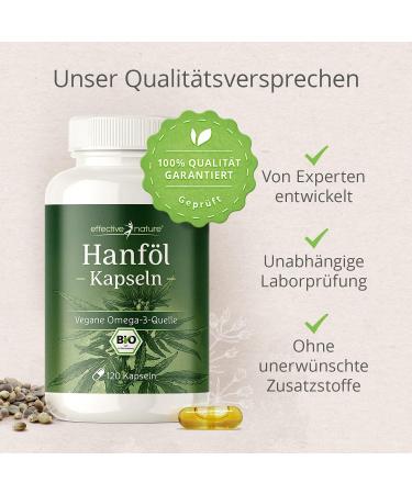 Organic Hemp Oil Capsules - 2880mg Daily - Vegan Cold Pressed Omega 3-6-9 - High-Dose Alternative to Drops - Buy Online on GoSupps.com