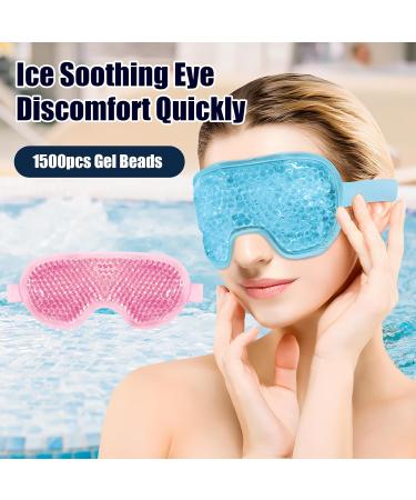 Cooling Eye Mask 2 Pack Gel Cold Eye Mask for Puffy Eyes Eye Mask for Dark Circles Dry Eyes Cold & Warm Sleep Compress for Post Surgery Puffiness Allergies Sinuses (Blue & Pink - Buy Online on GoSupps.com