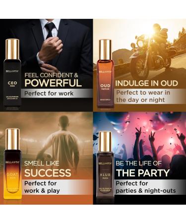 Bell'a.Vita Luxury Man Perfume Gift Set 4 x 20 ml for Men with KLUB OUD CEO G.O.A.T Perfume | Woody Citrusy Long Lasting EDP Fragrance Scent - Buy Online on GoSupps.com