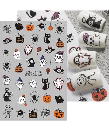 JMEOWIO 9 Sheets Halloween Cute Pumpkin Ghost Nail Art Stickers Decals Self-Adhesive Nail Supplies Nail Art Design Decoration Accessories - Buy Online on GoSupps.com