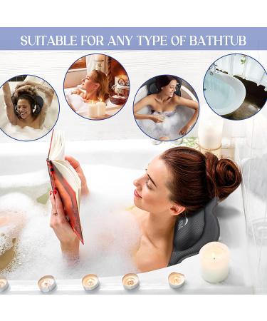Luxurious Black Bath Pillow for Tub with Neck and Back Support | Soft 4D Pillow for Spa and Jacuzzi | Strong Suction Cups for Ultimate Relaxation - Buy Online on GoSupps.com