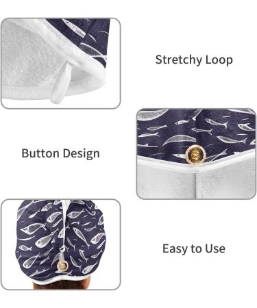 Super Absorbent Flock of Swimming Fish Hair Towel 2 Pack | Quick Dry Hair Turbans for Women & Girls - Buy Online on GoSupps.com